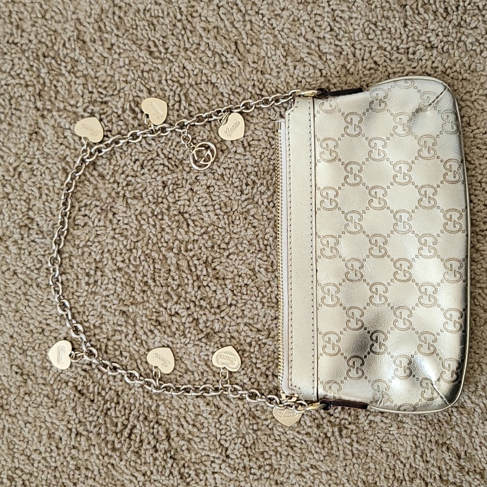 Gold Gucci Heart Chain Clutch